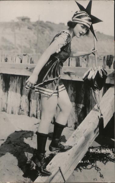 Mack Sennett Comedies Girl 113 Swimsuits And Pinup Postcard 