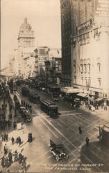 Four Car Tracks on Market Street Postcard