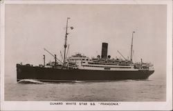 Cunard White Star S.S. franconia Boats, Ships Postcard Postcard Postcard