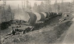 Railroad Cars with Huge Logs Logging Postcard Postcard Postcard