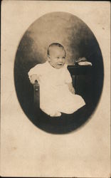 Baby Sitting on a Chair - Burris Mack Reed Kansas Babies Postcard Postcard Postcard