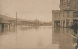 Coblenz (now Koblenz) streets flooded shown during Occupation Germany Postcard Postcard Postcard