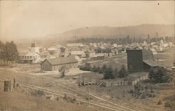 View of Town, Train tracks - possibly Centralia? Olympia Beer Postcard