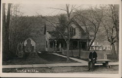 "Luts Villa" - Man Outside House, Probably Prattsville Postcard