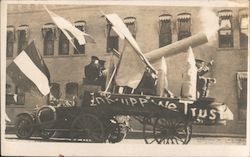 Dakota Day Parade  "In Krupp We Trust" and false cannon Postcard