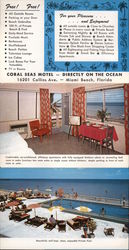 Coral Seas Motel Miami Beach, FL Large Format Postcard Large Format Postcard Large Format Postcard