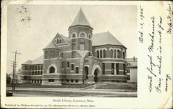 Public Library Lawrence, MA Postcard Postcard