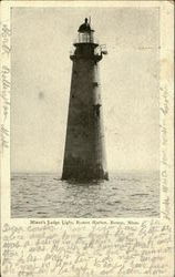 Minot's Ledge Light, Boston Harbor Massachusetts Postcard Postcard