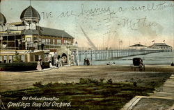 Old Orchard Ocean Pier, Greetings from Old Orchard Old Orchard Beach, ME Postcard Postcard