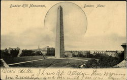 Bunker Hill Monument Boston, MA Postcard Postcard