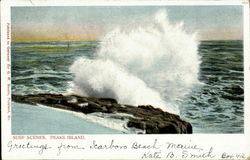 Surf Scenes Peaks Island, ME Postcard Postcard