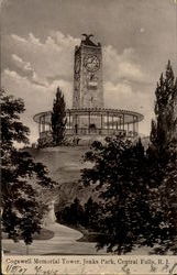 Cogswell Memorial Tower, Jenks Park Central Falls, RI Postcard Postcard