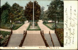 Norumbega Park. Flag Court Auburndale, MA Postcard Postcard