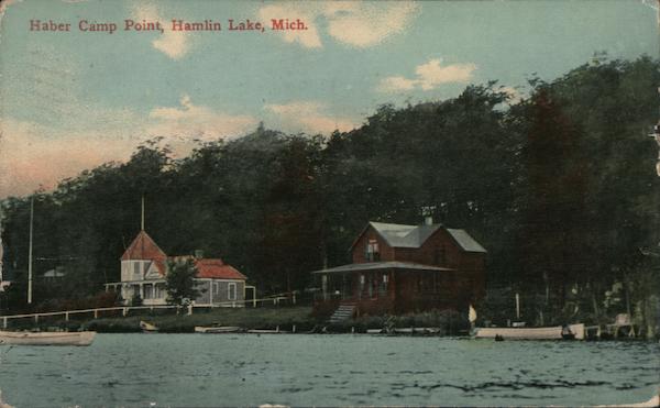 Haber Camp Point Hamlin Lake, MI Postcard