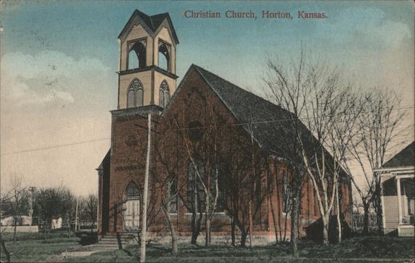 Christian Church Horton, KS Postcard