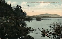 Lower Saranac lake and Ampersand Mountain Harrietstown, NY Postcard Postcard Postcard