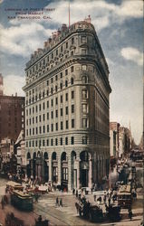 Looking up Post Street from Market Postcard