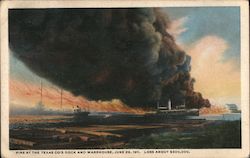 Fire at the Texas Co's Dock and Warehouse, June 26th, 1911 Postcard Postcard Postcard