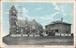 St. John's Catholic Church and Rectory Postcard