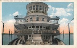 Forward Deck Showing Pilot House Steamer Greater Detroit Steamers Postcard Postcard Postcard