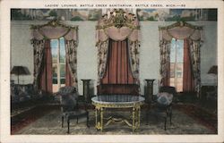 Ladies' Lounge, Battle Creek Sanitarium Postcard