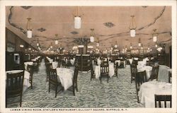 Lower Dining Room, Statler's Restaurant, Ellicott Square Buffalo, NY Postcard Postcard Postcard