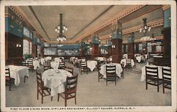 First Floor Dining Room, Statler's Restaurant, Ellicott Square Buffalo, NY Postcard Postcard Postcard