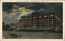 St. Mary's Hospital at Night Rochester, MN Postcard Postcard Postcard