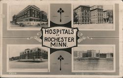 Hospitals of Rochester Minn. Minnesota Postcard Postcard Postcard