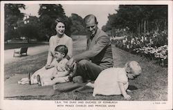 Queen Elizabeth II, Prince Philip, Prince Charles and Princess Anne Postcard