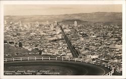 Looking Down Market Street from Twin Peaks Postcard