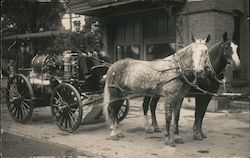 Horse-Drawn Fire Engine Postcard