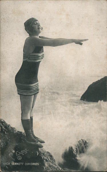 Mack Sennett Comedies Girl Swimsuits And Pinup Evans Arcade Card 