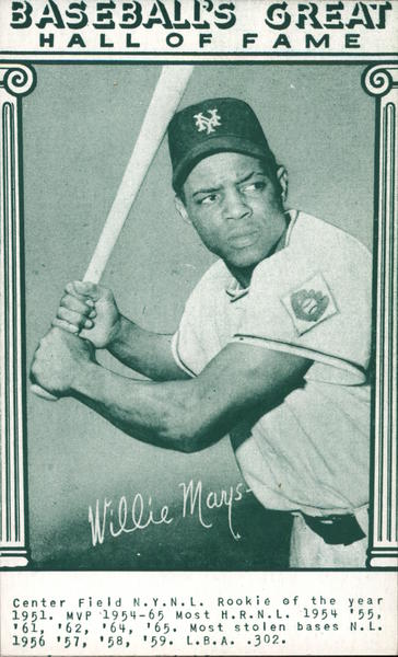 Willie Mays Baseball Arcade Card