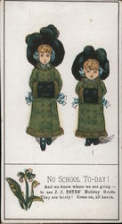 No School To-day - J J Estes Holiday Goods Trade Cards Trade Card Trade Card Trade Card