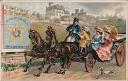 People Rides the Carriage as a Dog Runs After it Trade Cards Trade Card Trade Card Trade Card