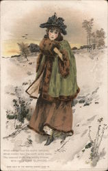 Woman in Snow - Boston Rubber Shoe Co. Trade Cards Trade Card Trade Card Trade Card