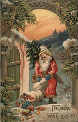 Frohliche Weihnachten Santa Claus Postcard Postcard Postcard