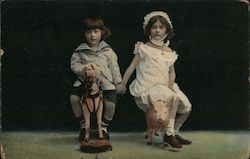 Children Playing and Holding Hands Postcard Postcard Postcard