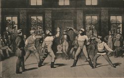 A Group of Men Fencing Postcard Postcard Postcard