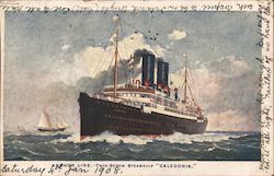 Anchor Line - Twin-Screw Steamship "Caledonia" Boats, Ships Postcard Postcard Postcard