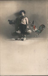 A Children Holding Egg Baskets Postcard