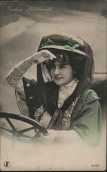 Gudrun Hildebrandt driving a car Actresses Postcard Postcard Postcard