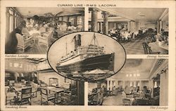 Cunard line RMS Laconia Boats, Ships Postcard Postcard Postcard