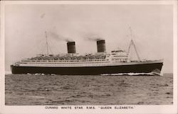 Cunard White Star R.M.S. "Queen Elizabeth" Steamers Postcard Postcard Postcard