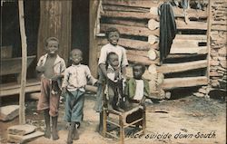 Children - Race Suicide Down South Postcard