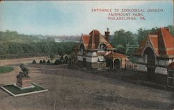 Entrance to Zoological Garden Fairmount Park Philadelphia, PA Postcard Postcard Postcard