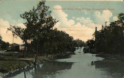 Pequabuck River from Bridge Postcard