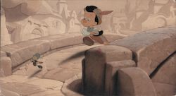 Disney Pinocchio Chasing Jiminey Cricket Disney Cartoons Large Format Postcard Large Format Postcard Large Format Postcard