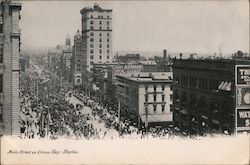 Main Street on Circus Day Postcard